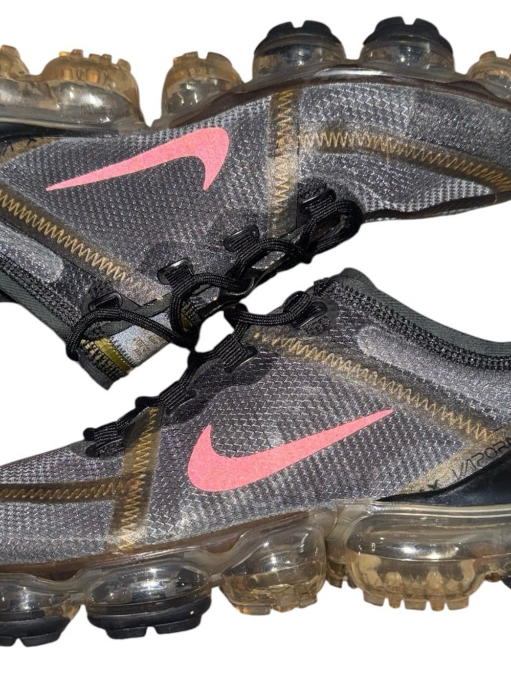 Nike Women’s Black Athletic Sneakers with Pink Swoosh